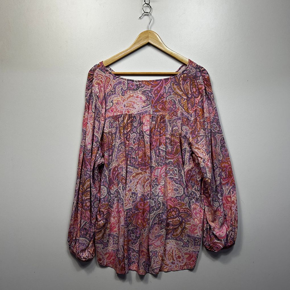 Sussan Pink Paisley Plus Size Top - Size 18