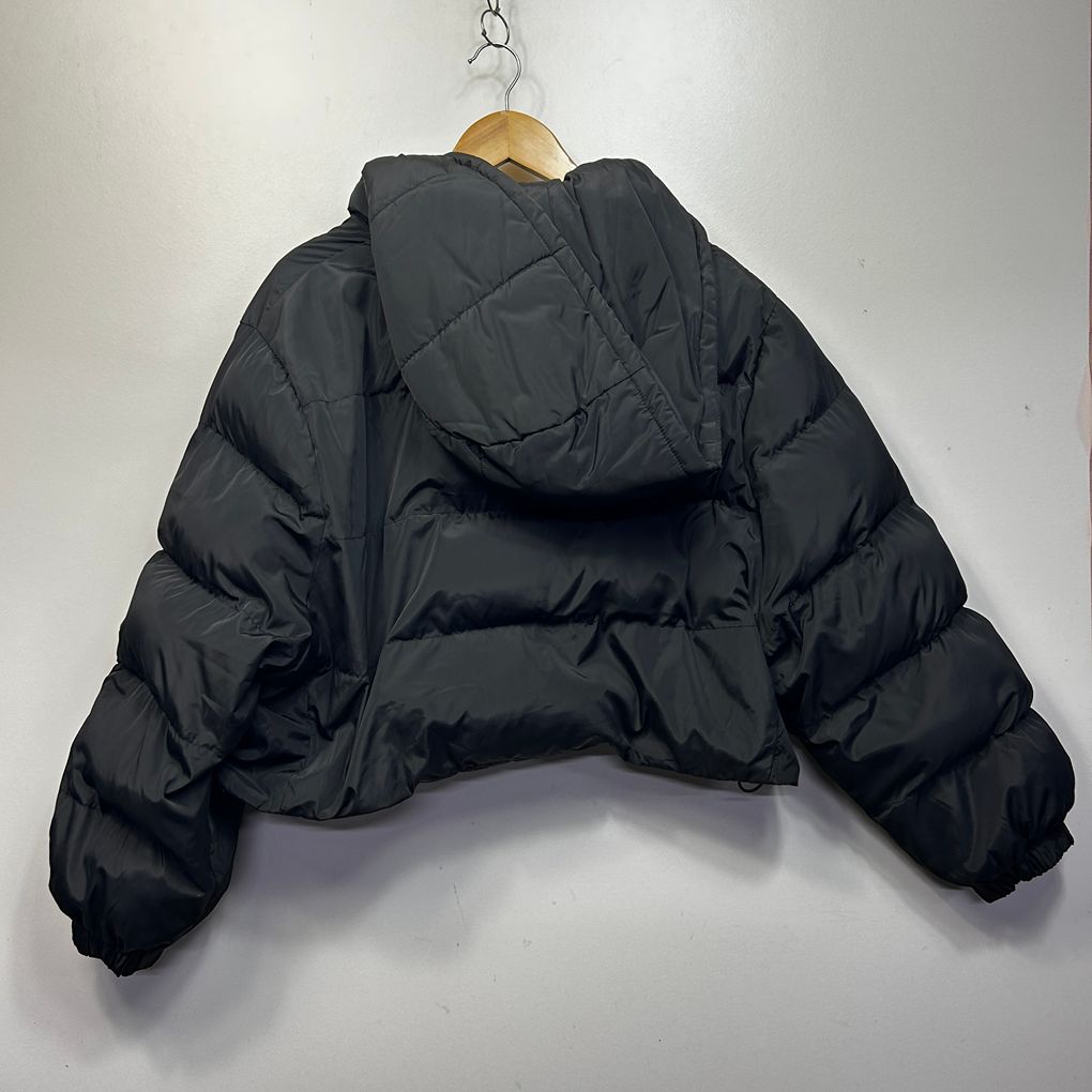 Dissh Black Puffer Cropped Jacket - Size 14