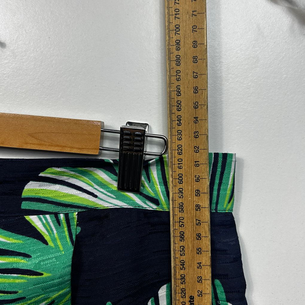 Portmans Navy Green Print Skirt - Size 14?