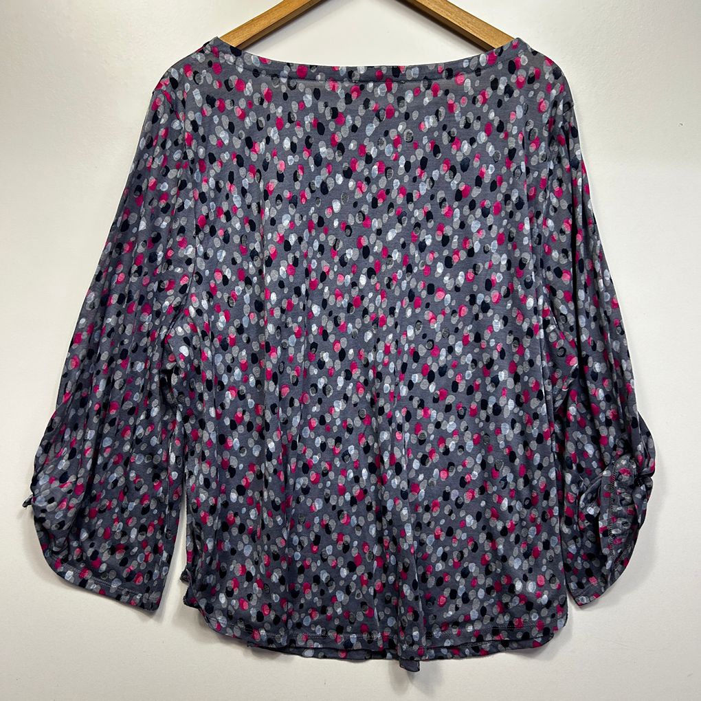 Regatta Grey Multicoloured Cotton Top - Size 22