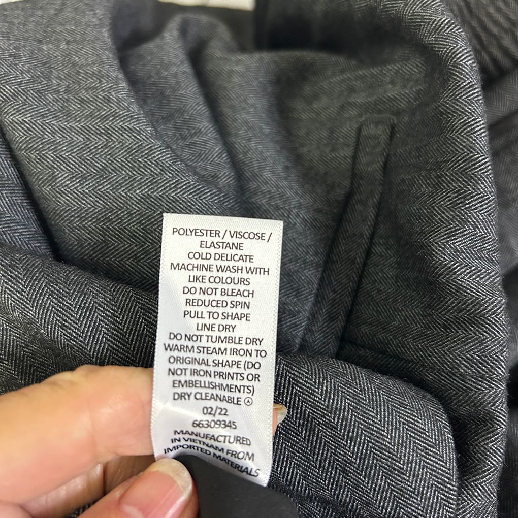 Preview Grey Herringbone Pants - Size 20