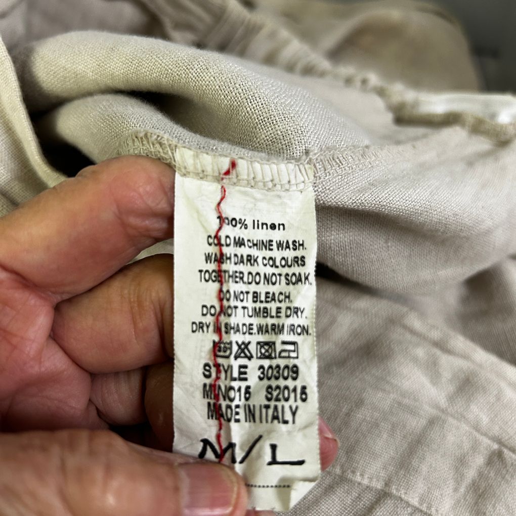 Imagine Beige Linen Jacket and Pants Set - Size M/L