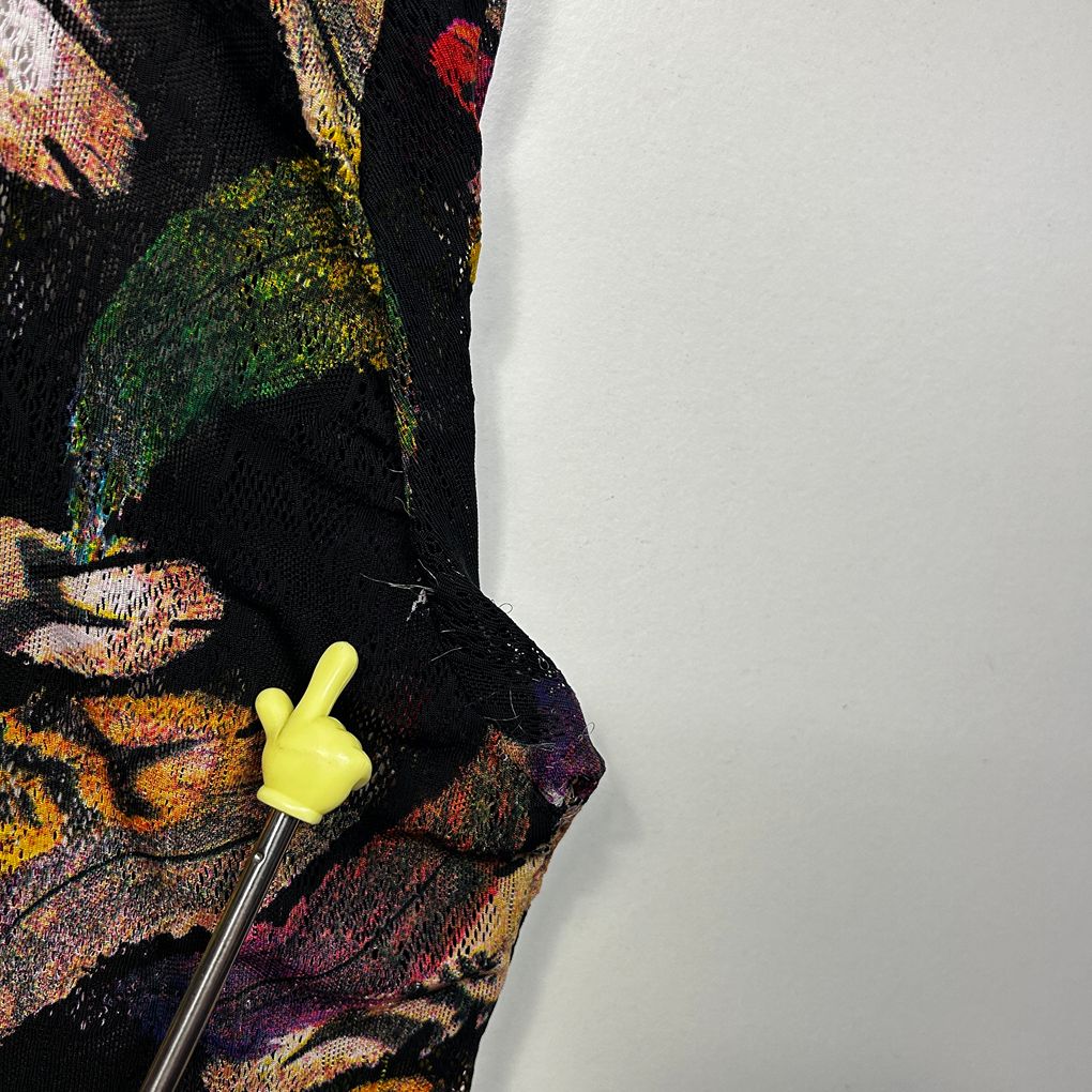 Black Feather Print Plus Size Cotton Silk Kimono - Size XXL