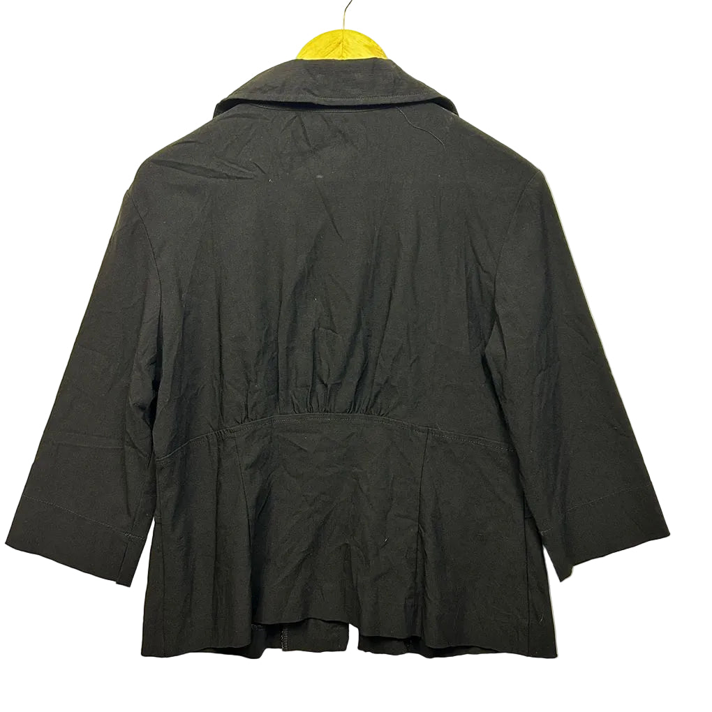 The Works Black Full Zip Up Top - Size 16