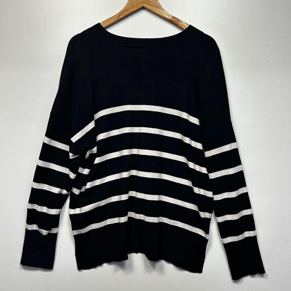 Anko Black Striped Cardigan - Size 22
