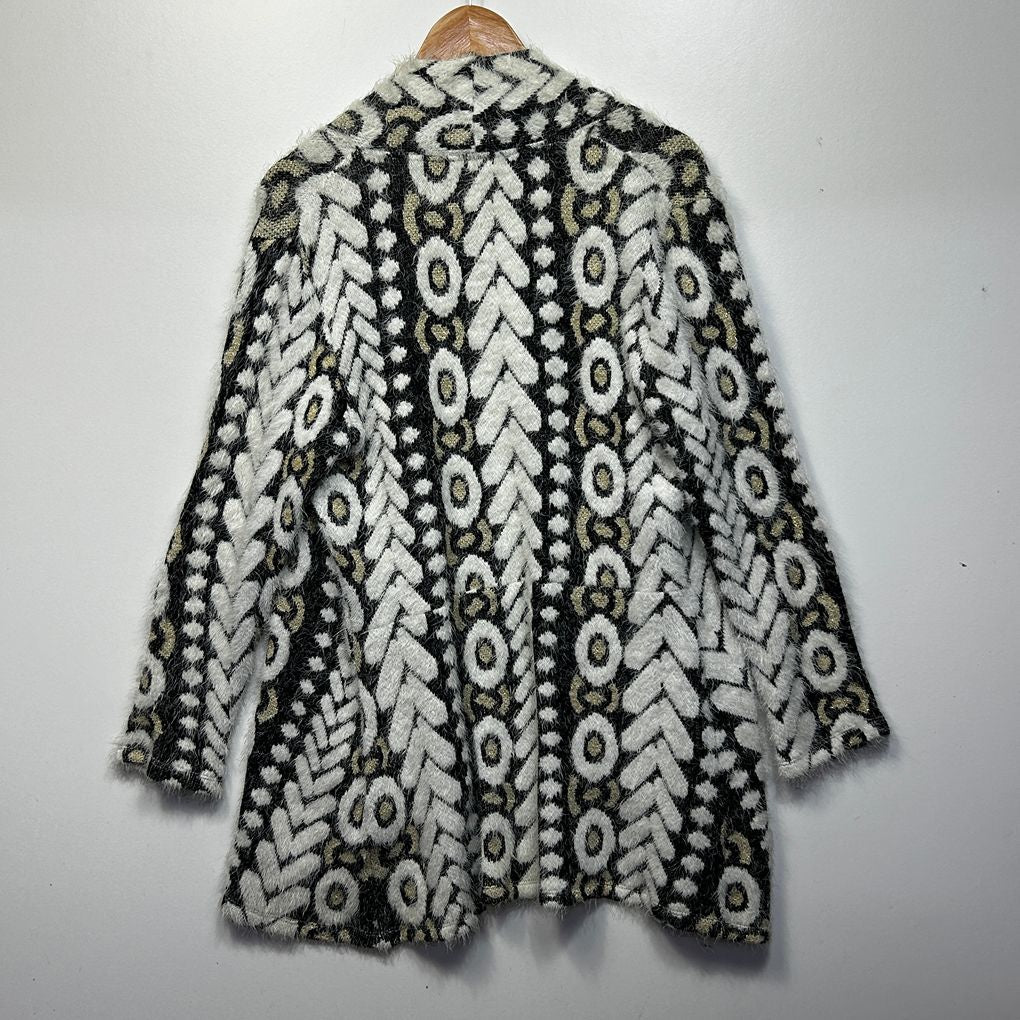 Frank Lyman Black White Cardigan - Size 12