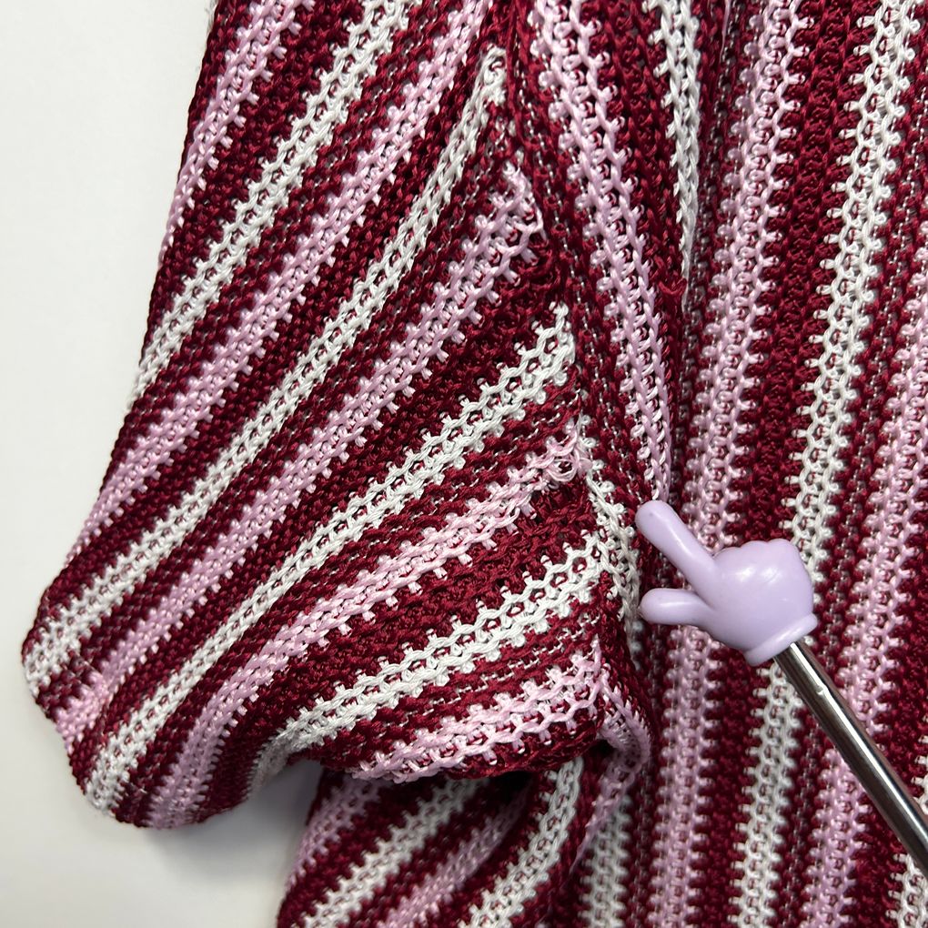 Cotton On Body Burgundy Striped Cotton Knit Shirt - Size XL