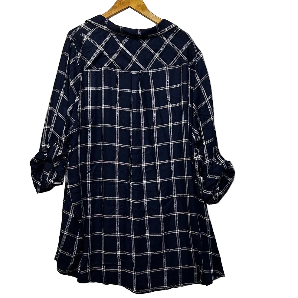 Yours Navy Check Shirt - Size 30-32