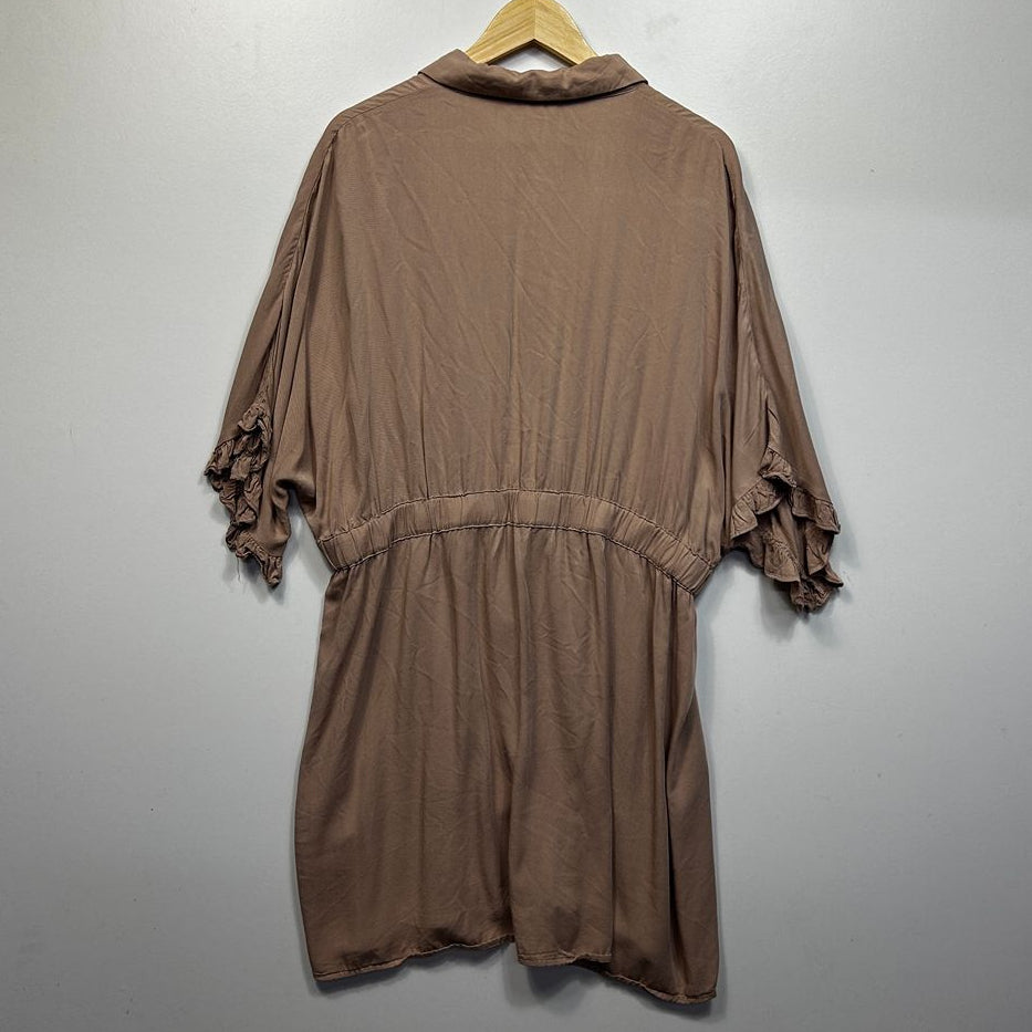 You + All Brown Shirt Dress - Size 16