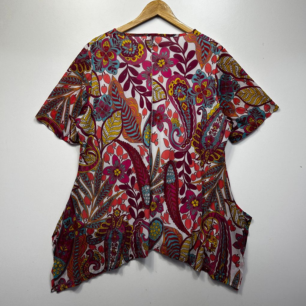 Taking Shape Multicoloured Paisley Top - Size 18/M