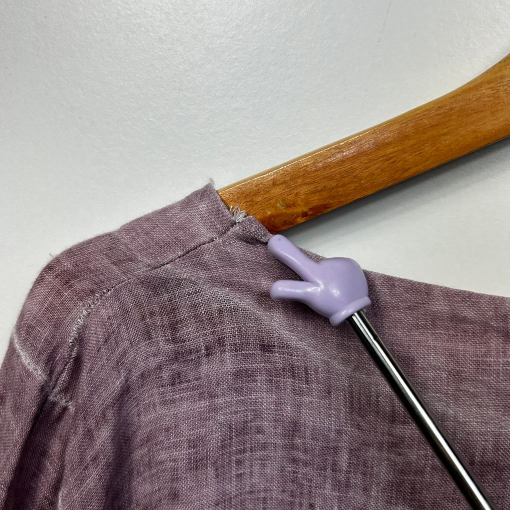 Donna Donna Purple Oversized Linen Top - Size S/M (Fit up to a 16)