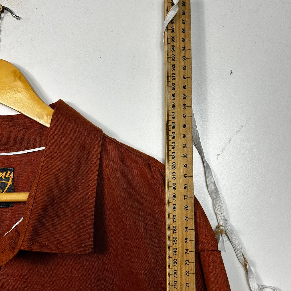 Johnny Bigg Rust Long Sleeve Linen Mens Shirt - Size 4xl/5XL?