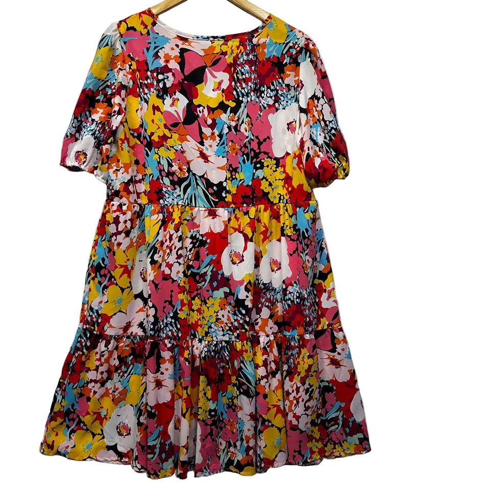 Shein Multicoloured Floral Dress - Size XL