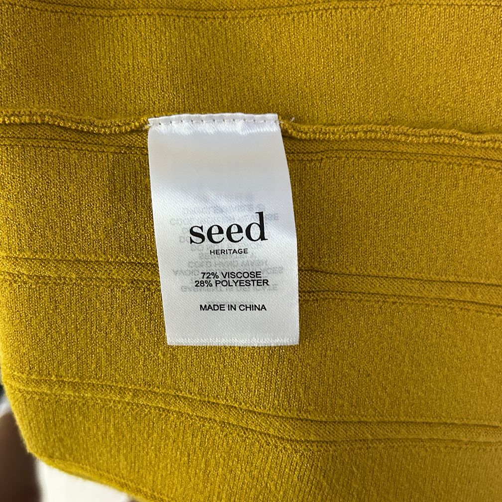 Seed Heritage Mustard Knit Maxi Skirt - Size 14?