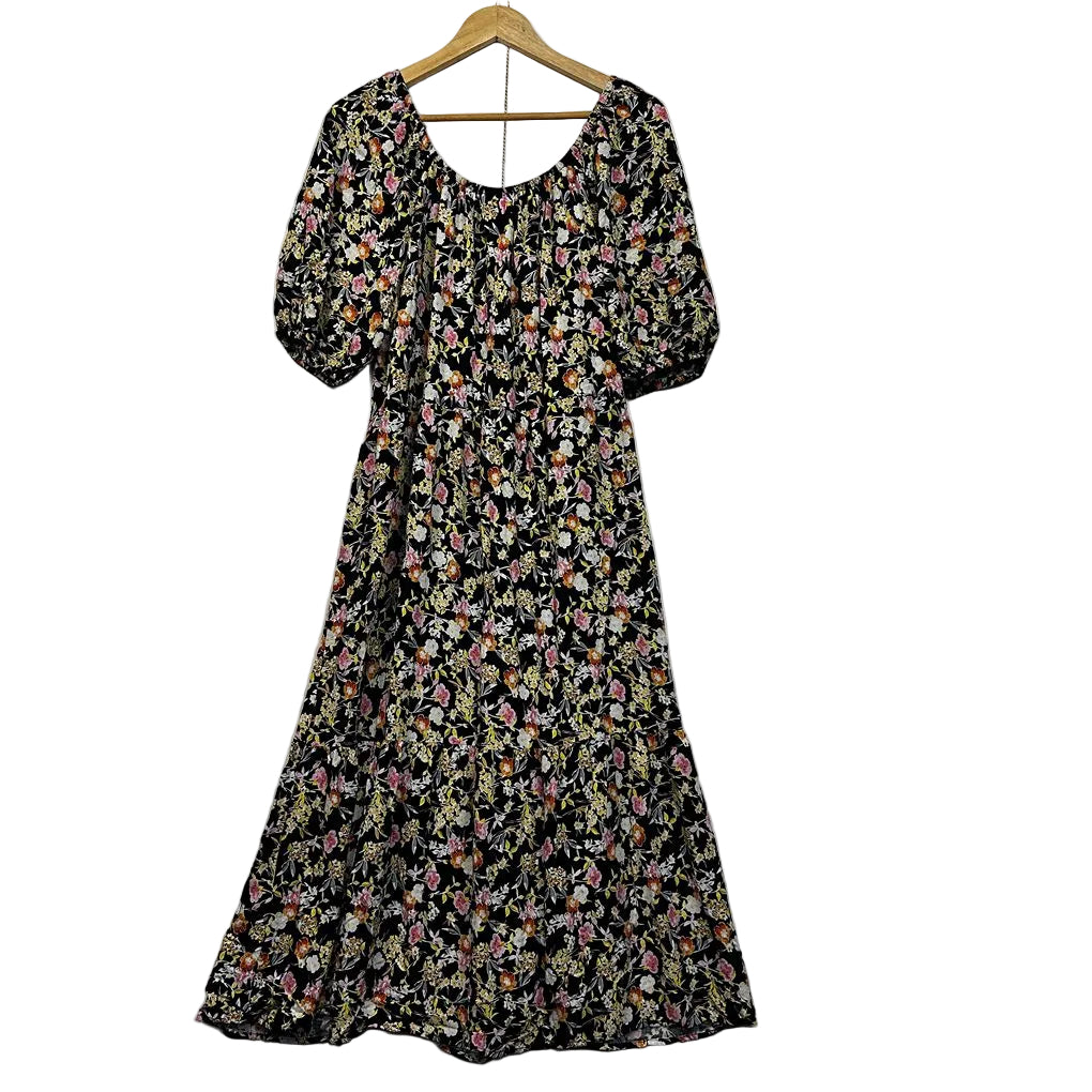 Rivers Black Floral Maxi Dress - Size 22