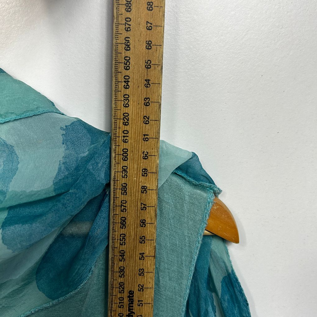 Italian Teal Silk Blend Spot Top - One Size (small fault)