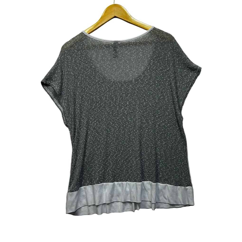 Taking Shape Grey Textured Top - Size 18