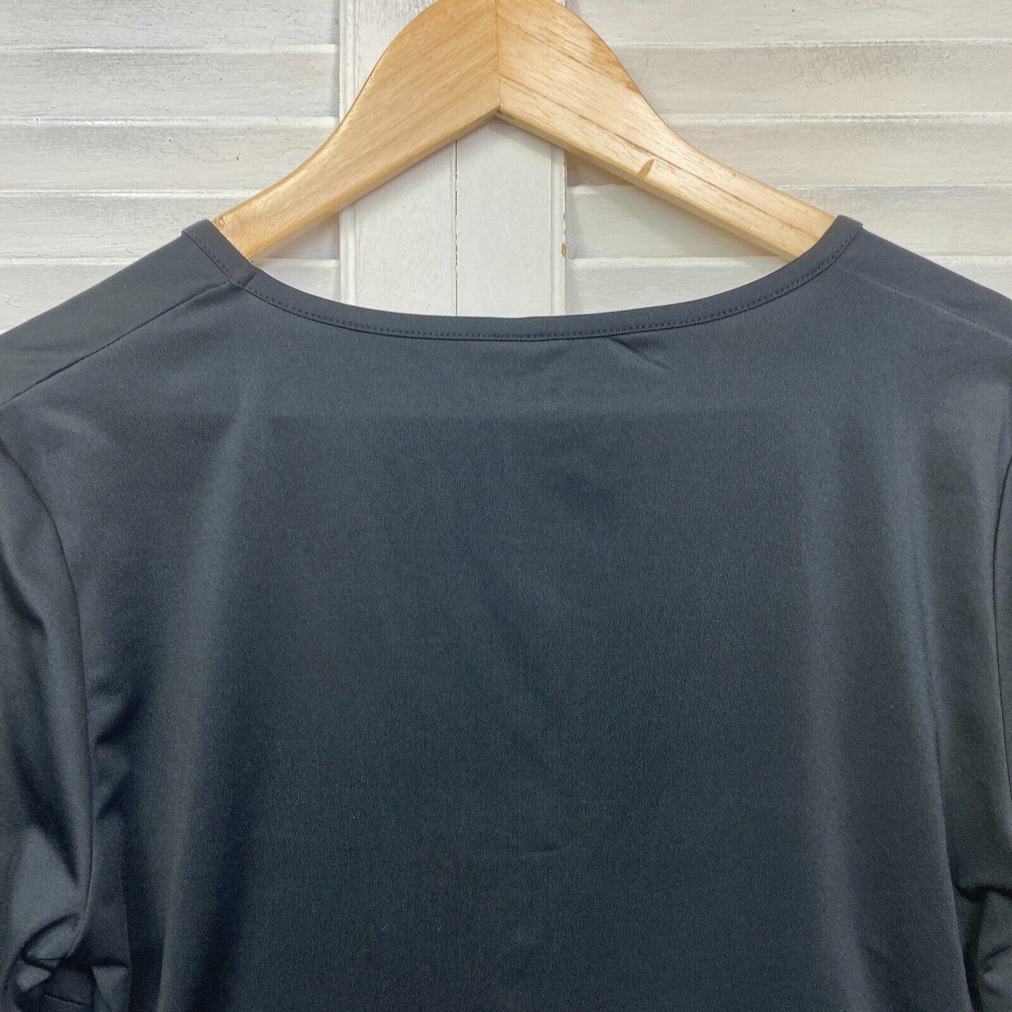 Taking Shape Top Size 14 Plus XS Black Layer Short Sleeve