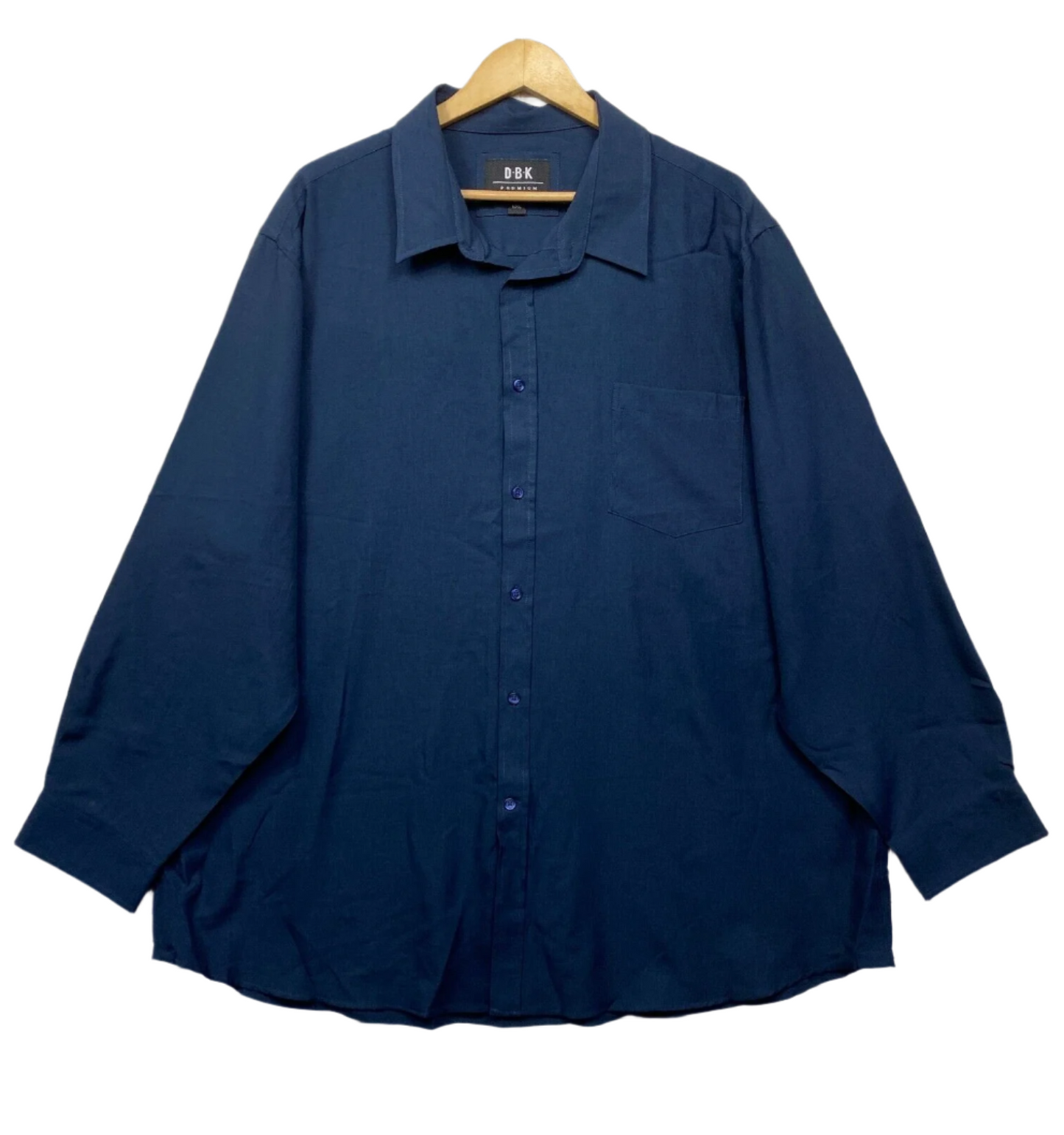DBK Shirt Size 6XL Plus Long Sleeve Blue Button Up Big Tall Lowes
