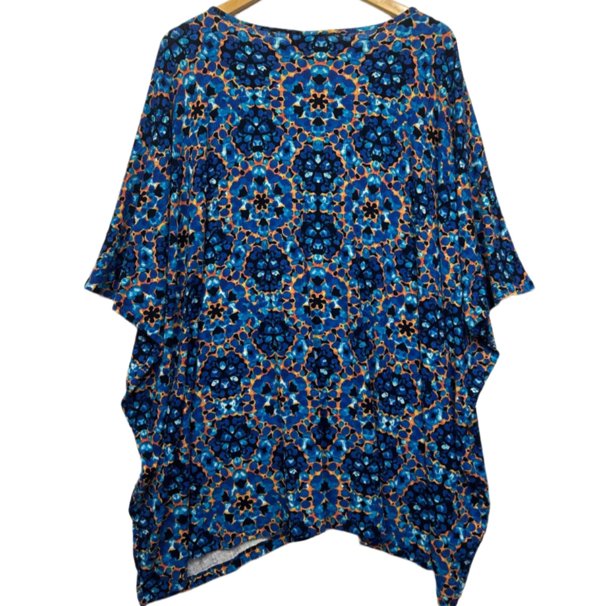 Autograph Top Size 18 Medium Plus Blue Dolman Sleeve Cotton