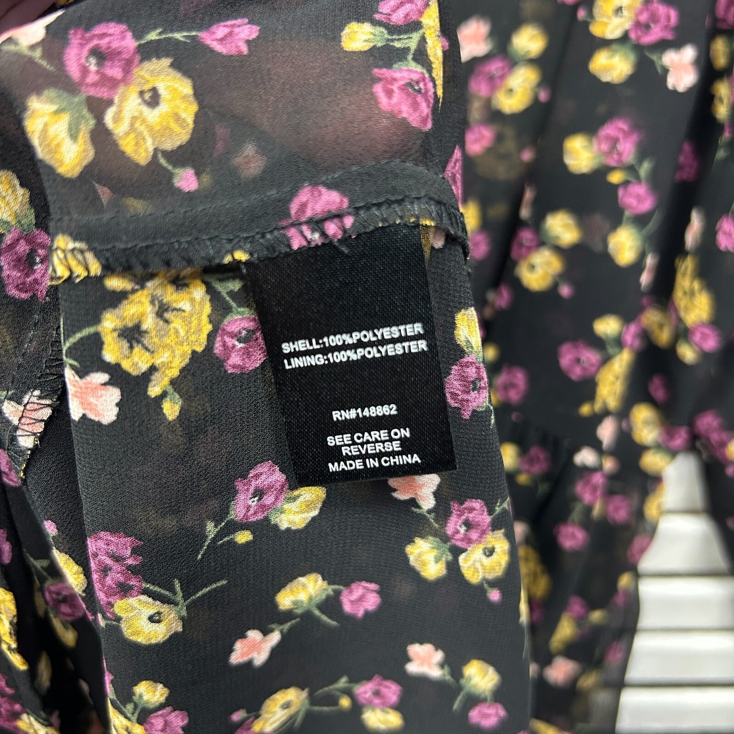 Torrid Dress Size 3 20 22 Long Sleeve Black Floral Sheer