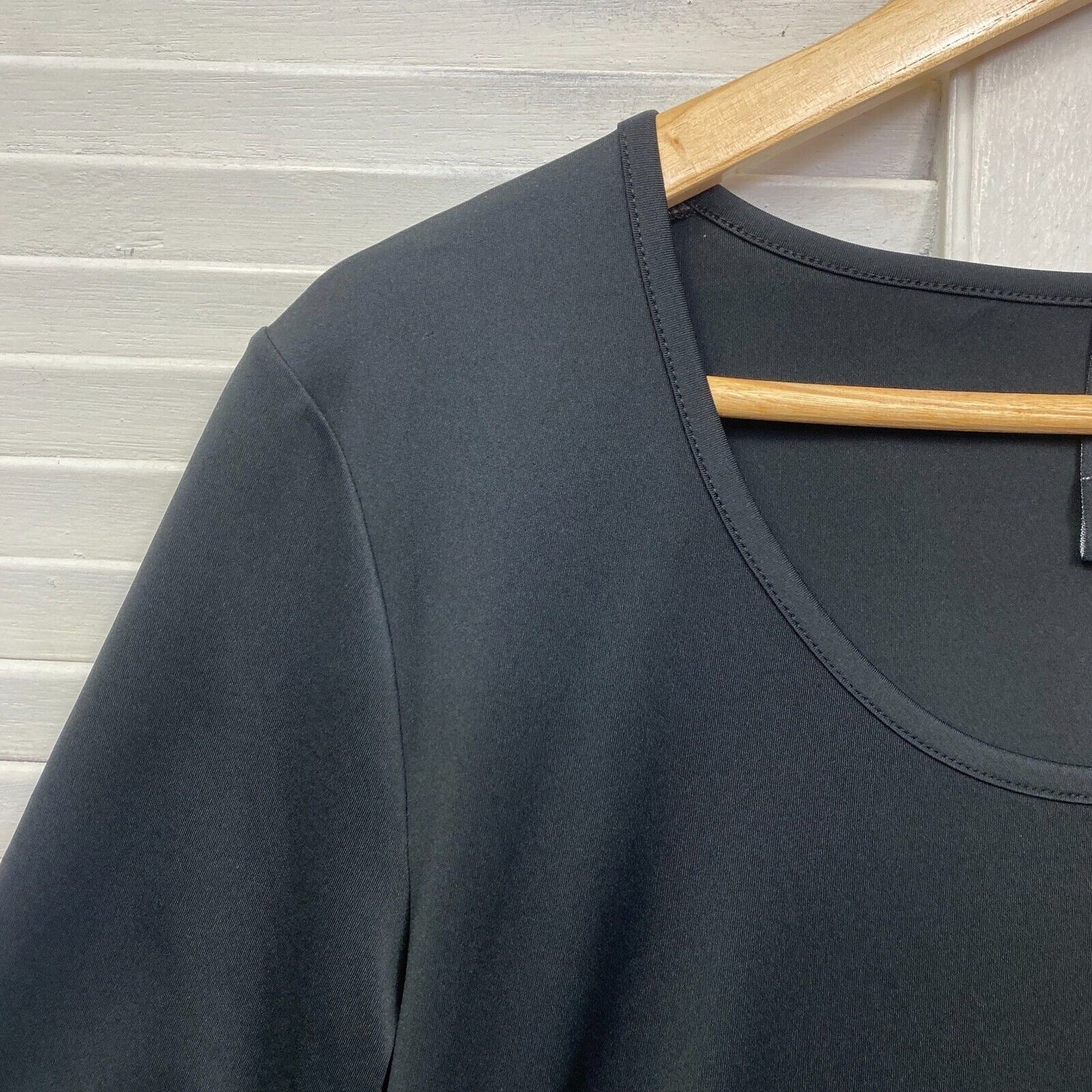 Taking Shape Top Size 14 Plus XS Black Layer Short Sleeve