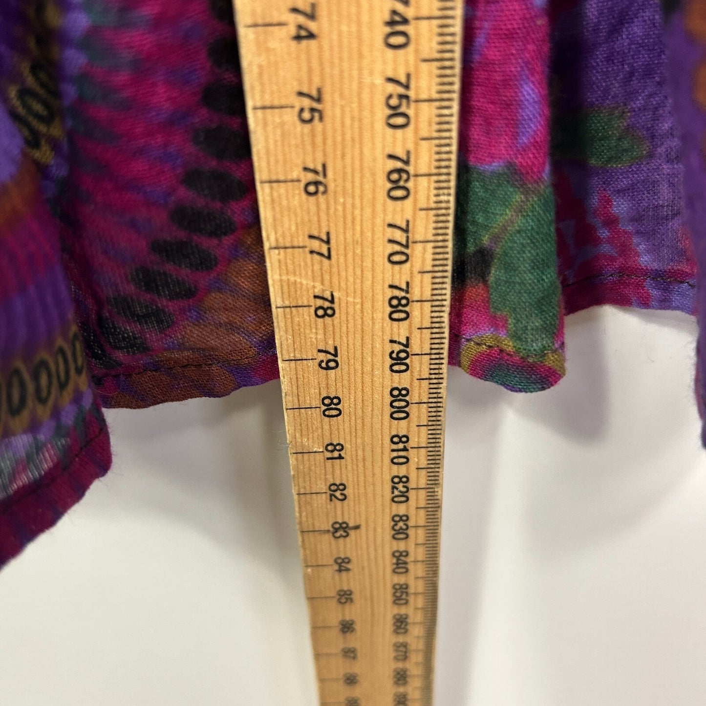 Purple Boho Tunic Top Long Sleeve Pintuck 100% Cotton Size 12 14 Fit
