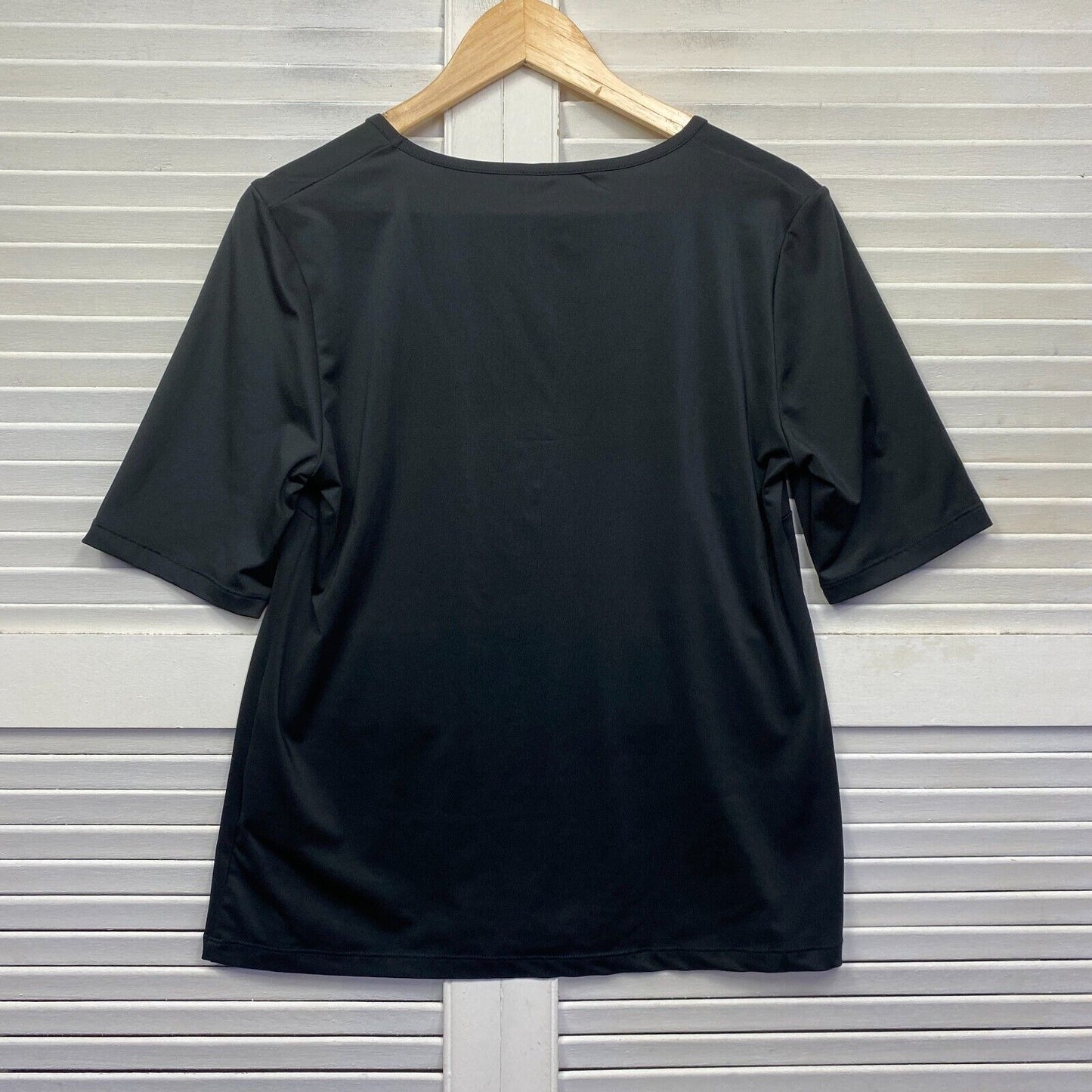 Taking Shape Top Size 14 Plus XS Black Layer Short Sleeve