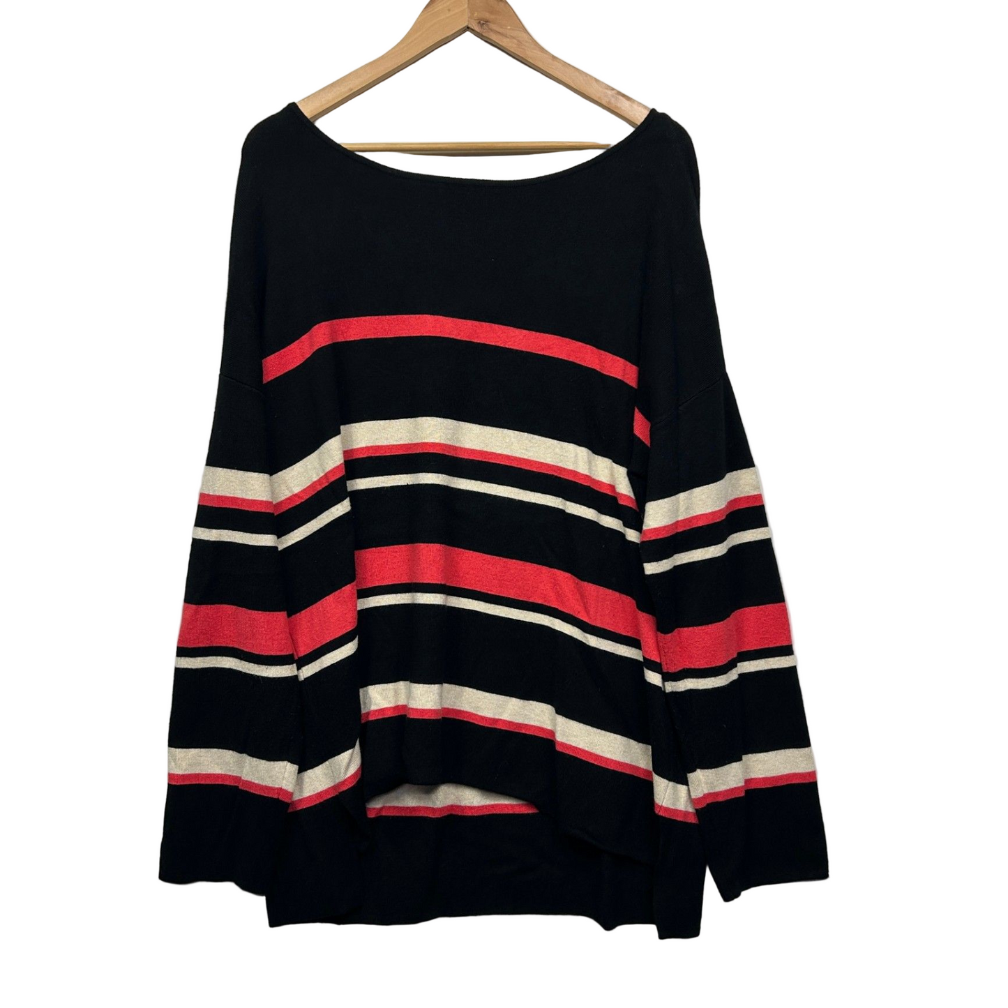 Katies Pullover Jumper Size 2XL 18 Long Sleeve Knit Striped Viscose Blend