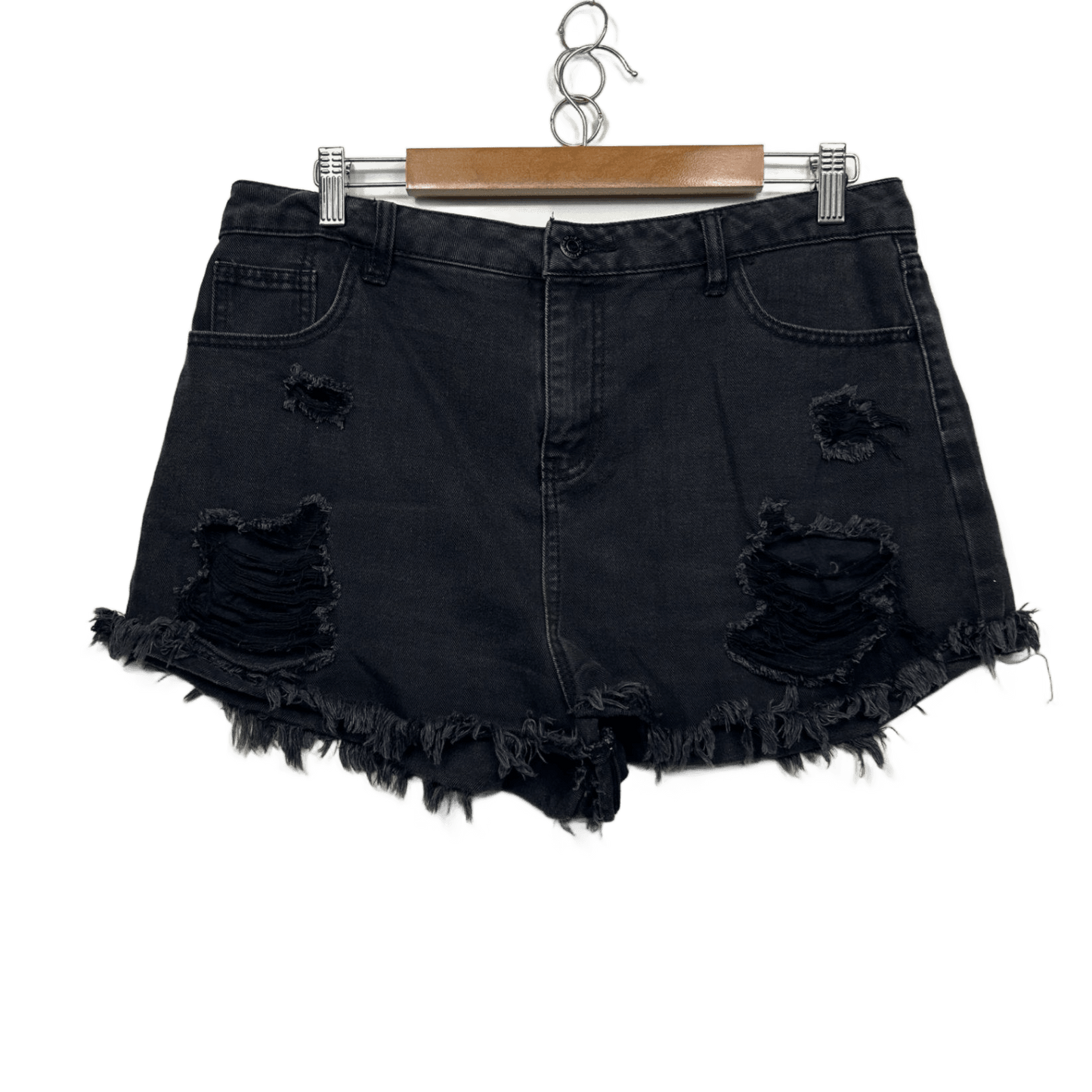 Jay Jays High Rise Shorts Size 16 Black Denim