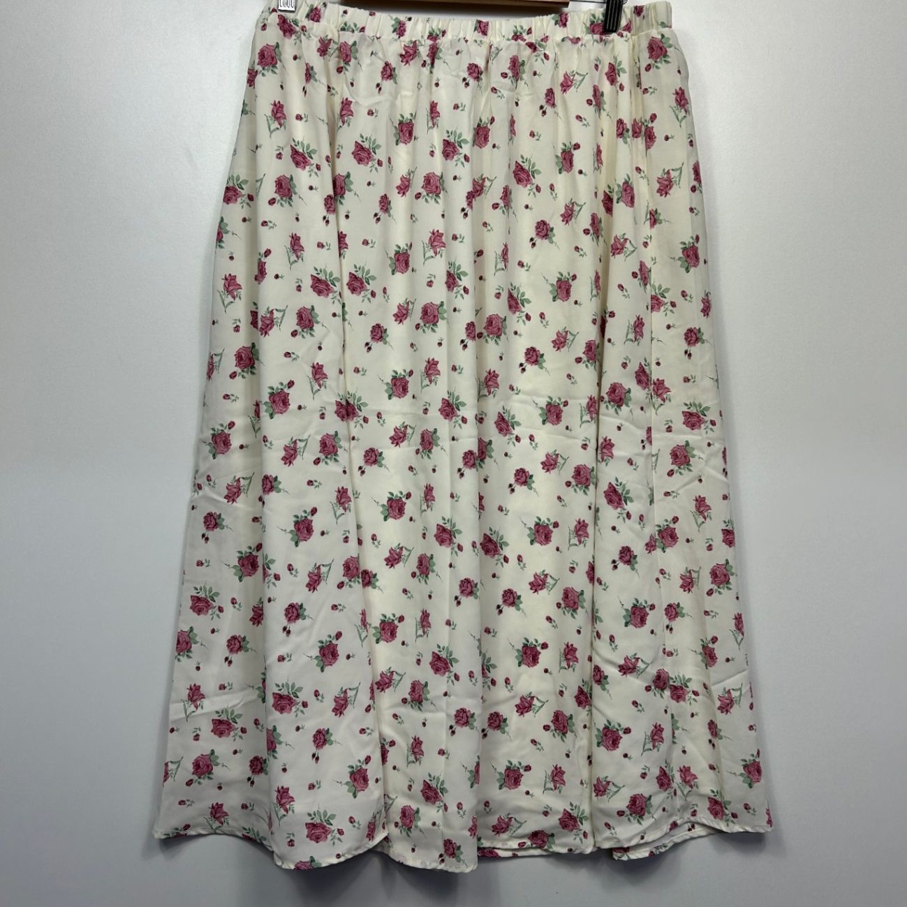 SHEIN Midi Skirt Size 16 18 Plus White Floral