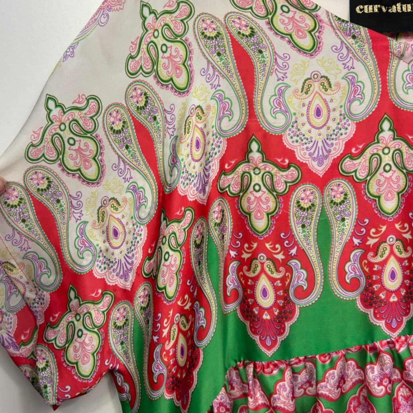 Curvature Maxi Dress Size 18 Short Sleeve Multicoloured Pockets