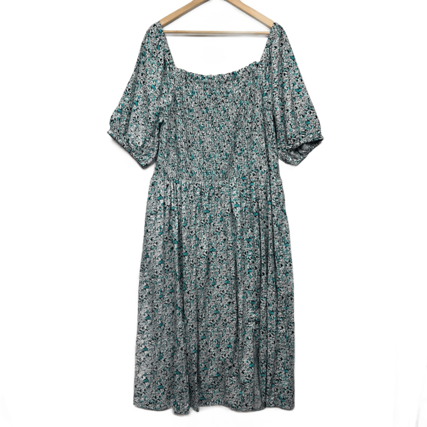 Anko Curve Maxi Dress Size 24 Plus Floral Short Sleeve Viscose Blend