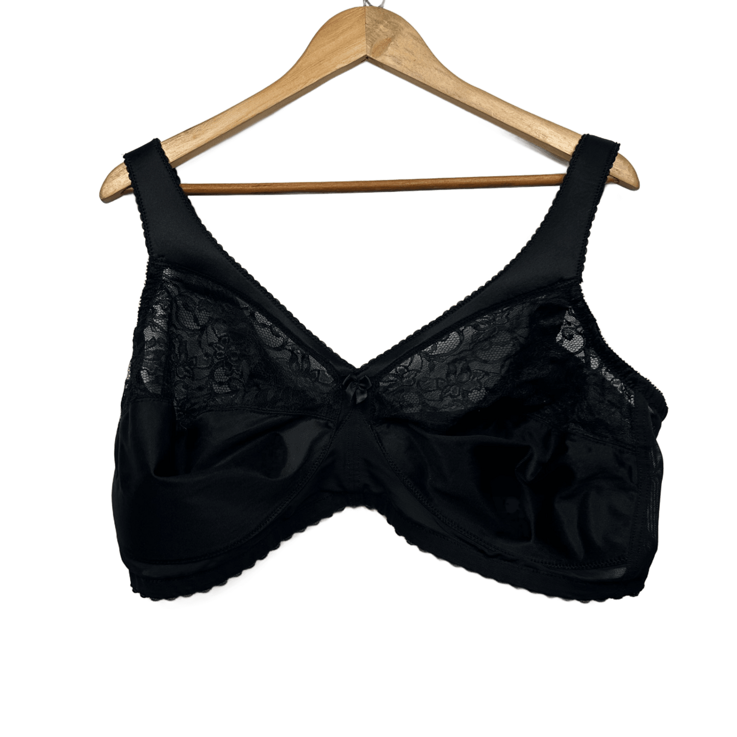 Glamorise 's Black Lace Full Coverage Soft Cup 46DD Non-Underwired Plus Size