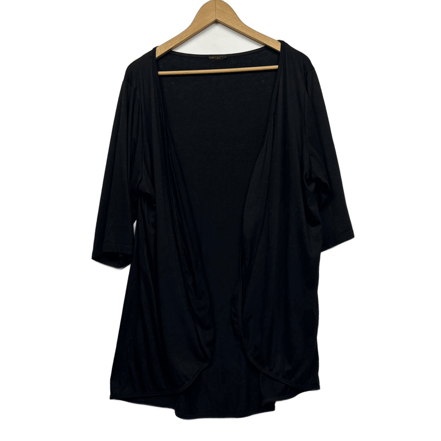Black Shrug Jacket Size 18 - 20? Plus Black Long Sleeve Open Front Longline