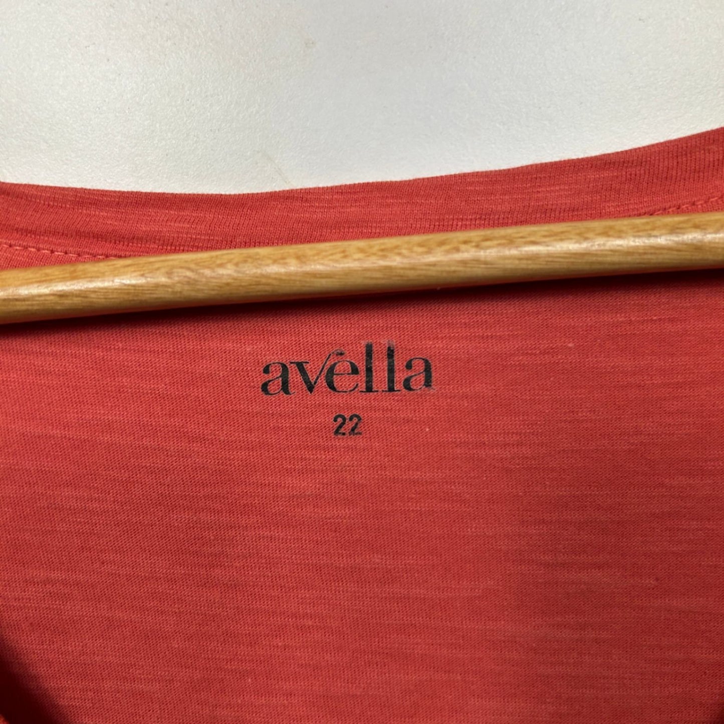 Avella Long Sleeve Top Size 22 Rust Red Solid Long Sleeve Cotton