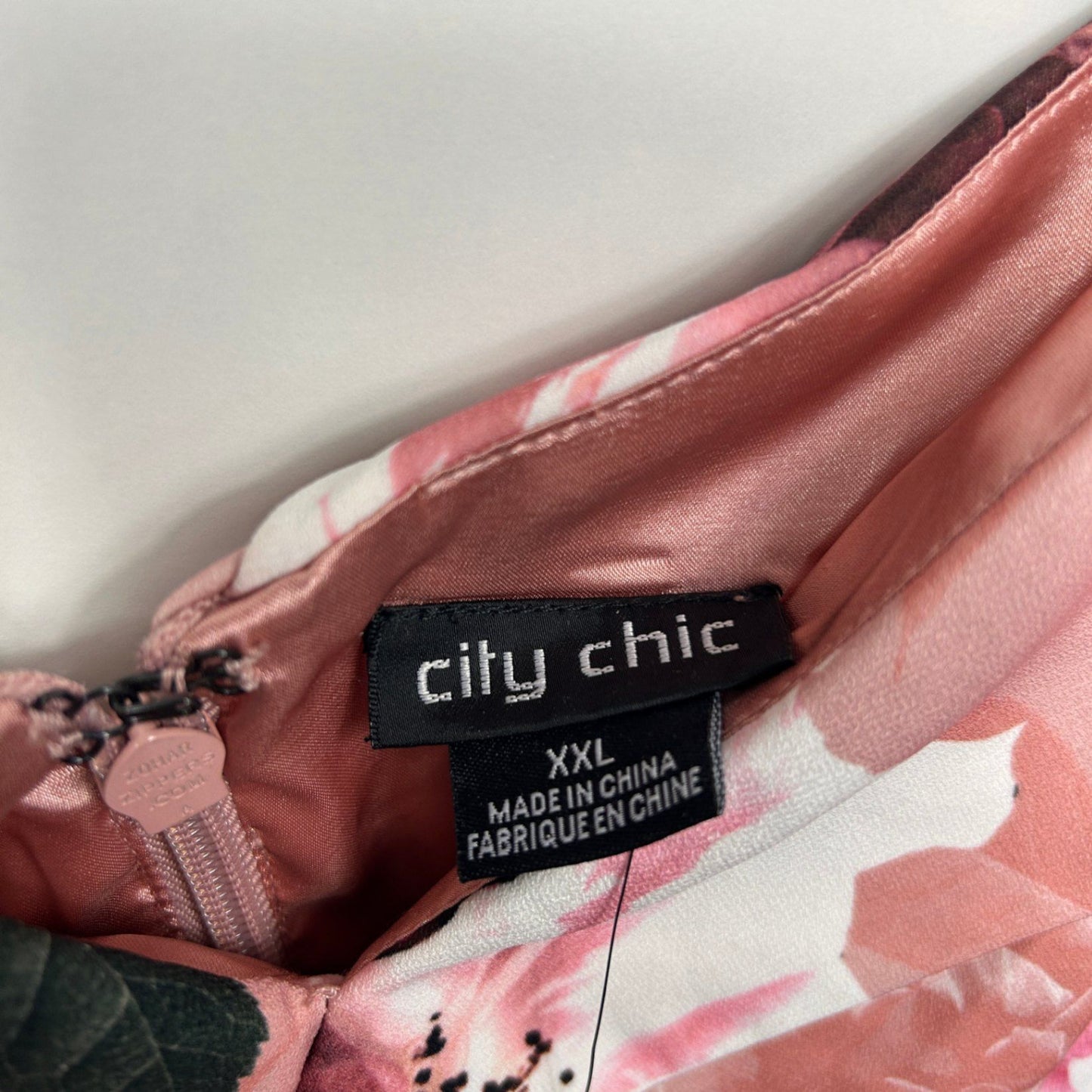 City Chic Maxi Dress Size XXL 22 24 Pink Floral Floral Off Shoulder Cocktail Party