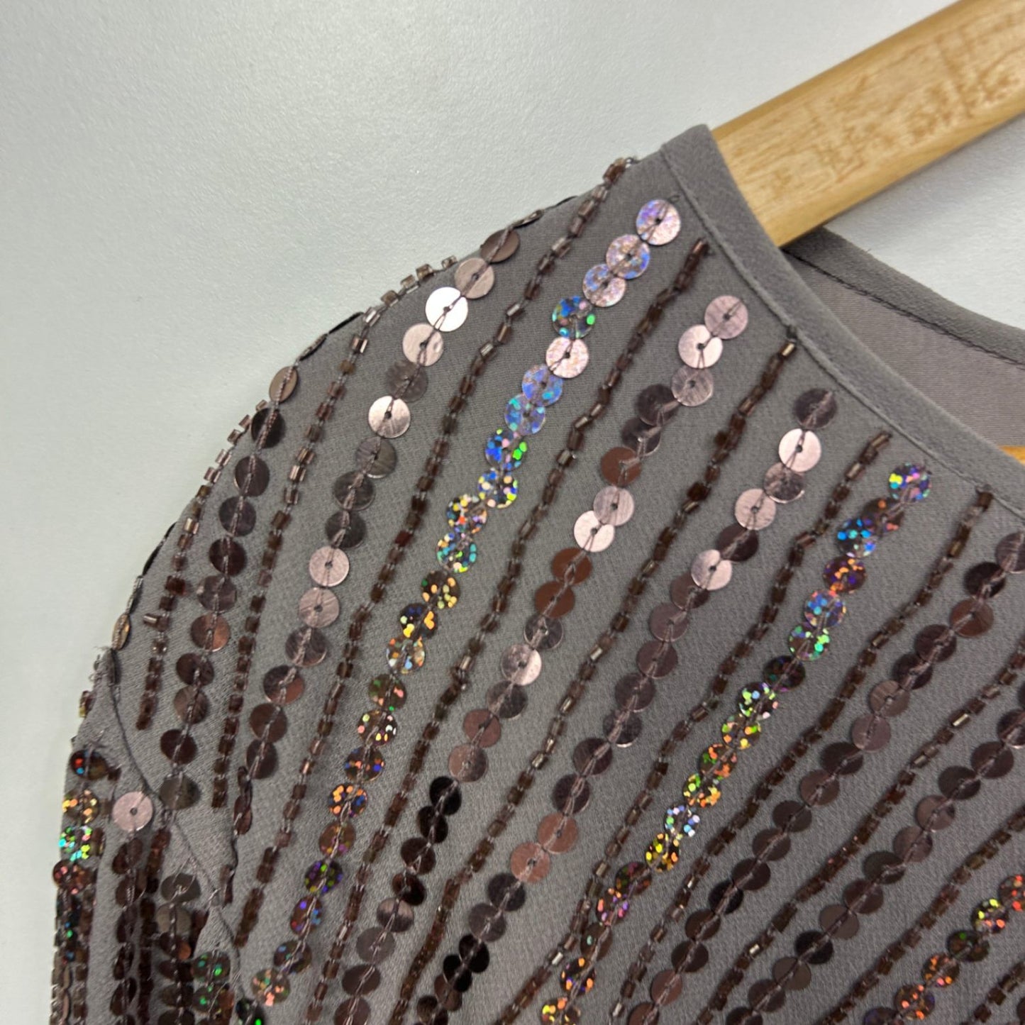 ASOS Cocktail Dress Size 22 Sequins Embellished Short Sleeve Evening Formal