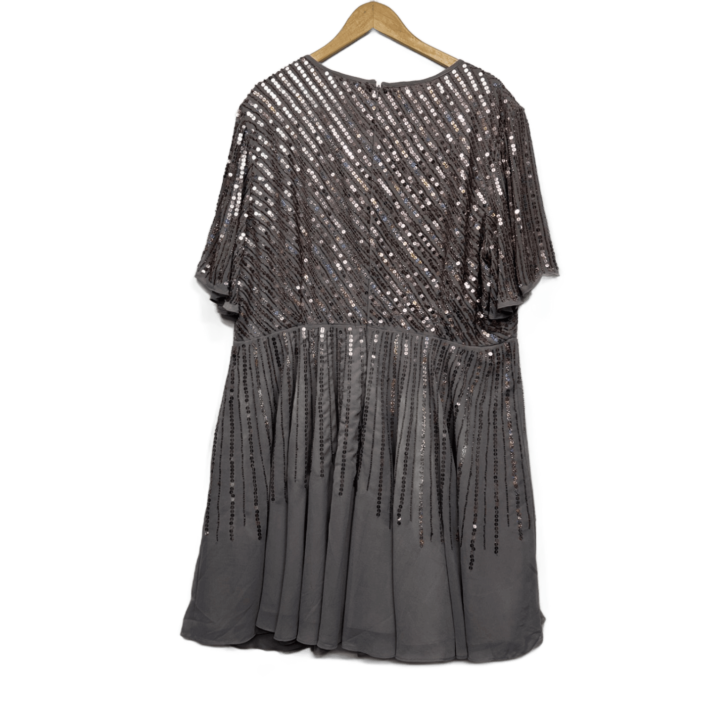ASOS Cocktail Dress Size 22 Sequins Embellished Short Sleeve Evening Formal