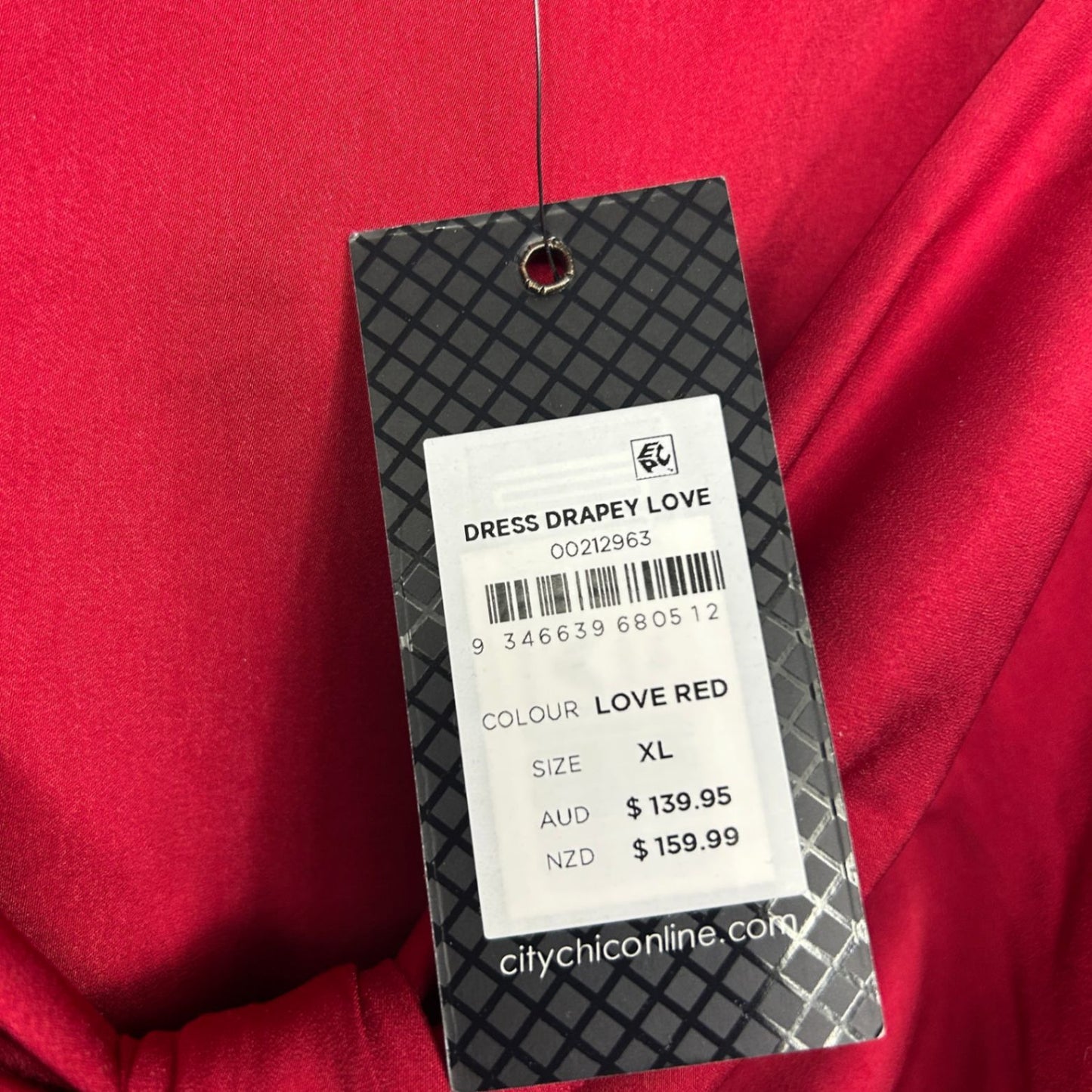 New City Chic Maxi Dress Red Sleeveless Evening Cocktail Draped Size 20 22 XL