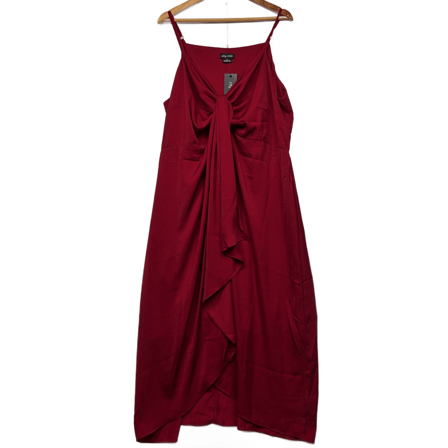 New City Chic Maxi Dress Red Sleeveless Evening Cocktail Draped Size 20 22 XL