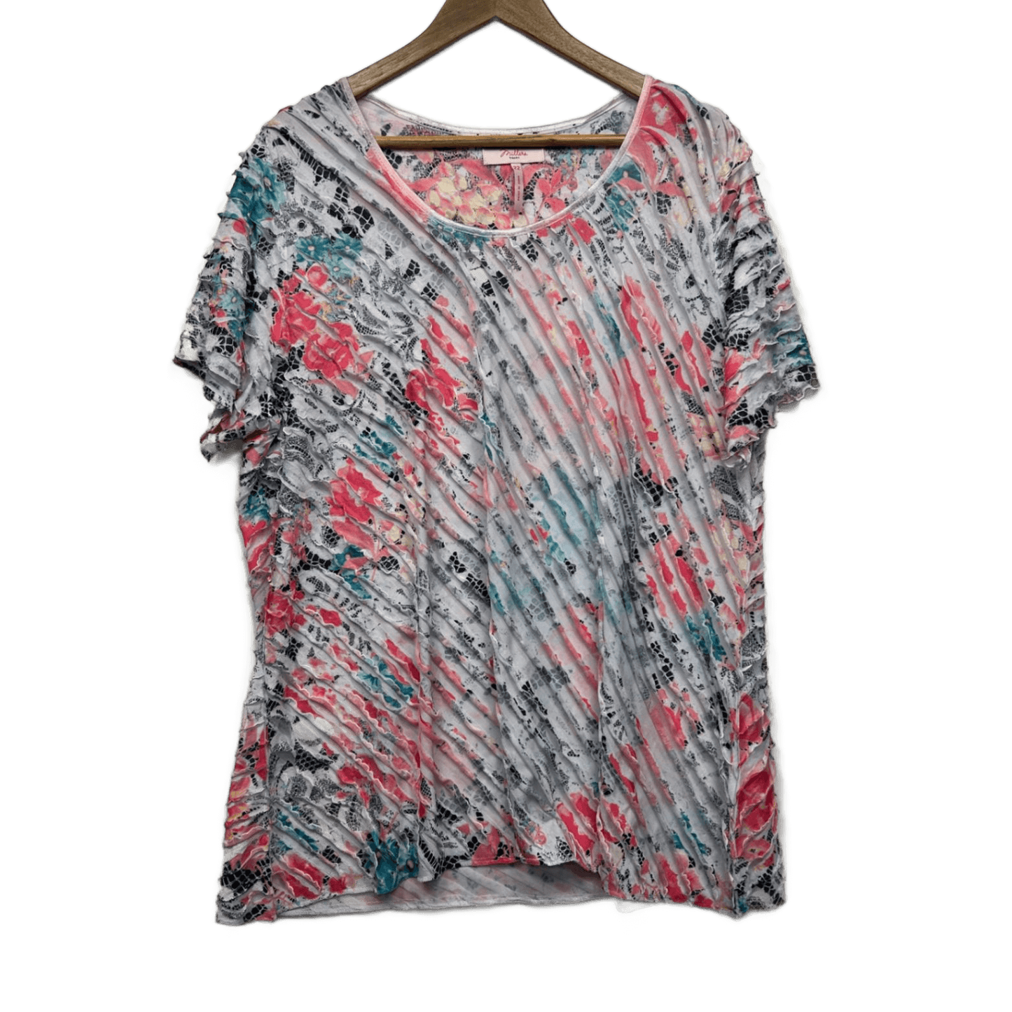 Millers Top Size 22 Floral Multicolour Casual Blouse Short Sleeve
