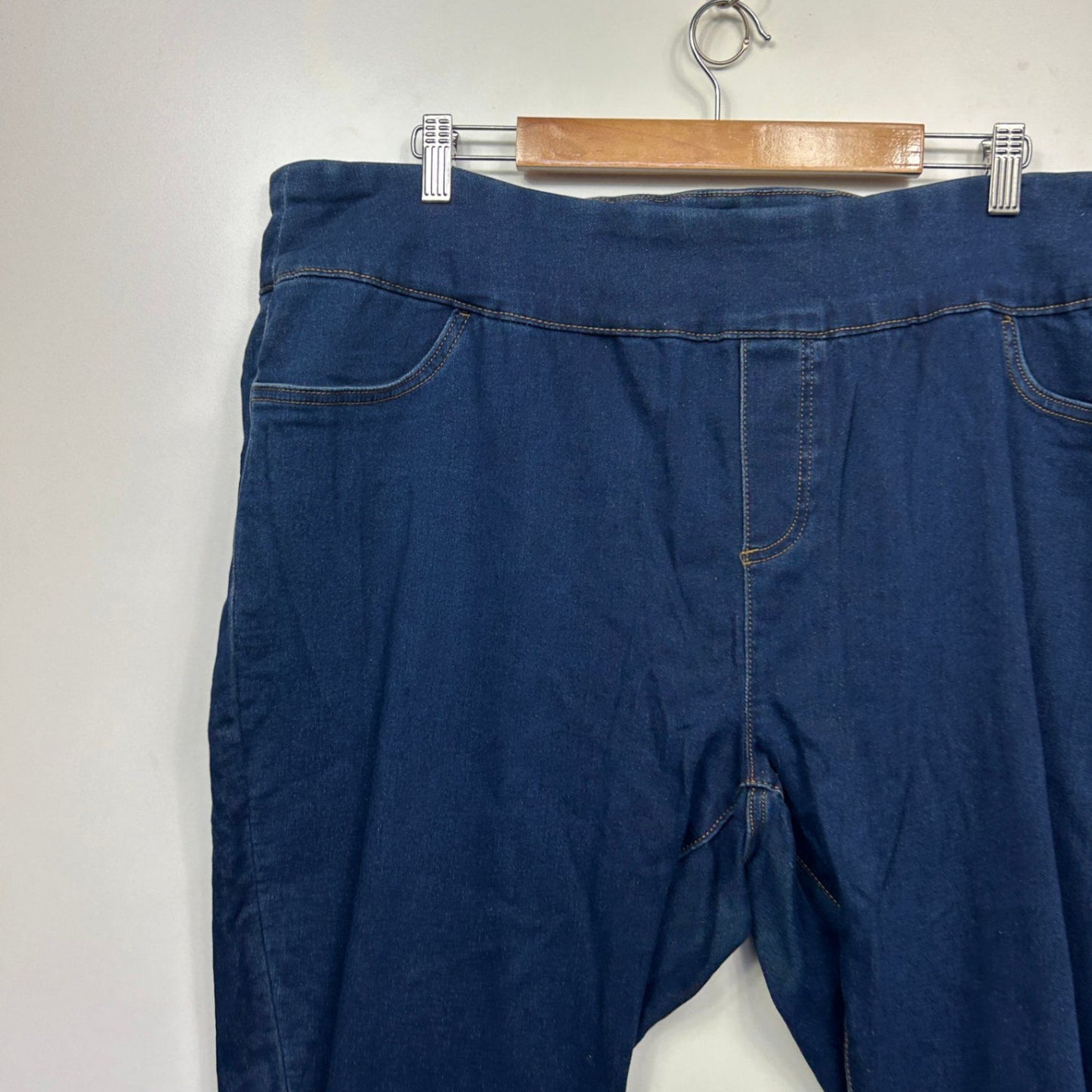 Autograph Jeggings Size 22 Dark Blue Solid Cotton Blend