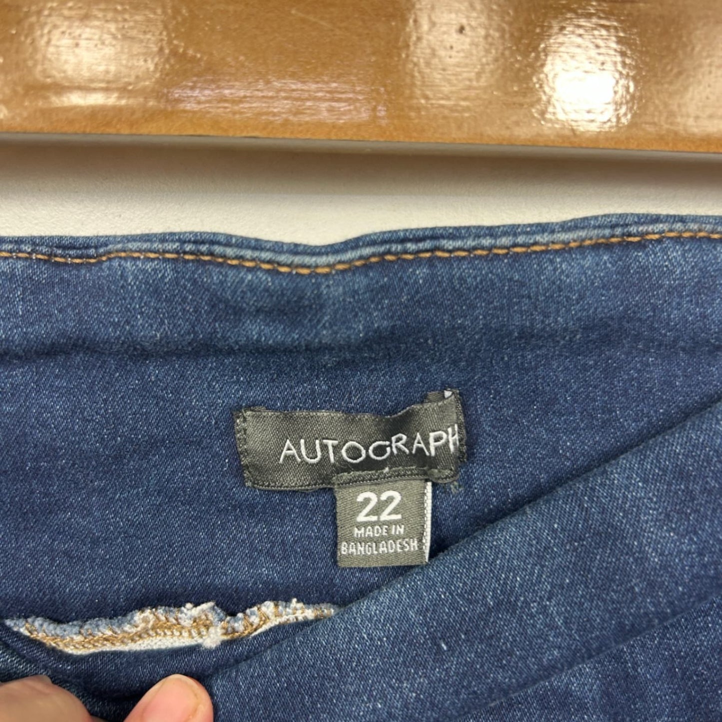 Autograph Jeggings Size 22 Dark Blue Solid Cotton Blend