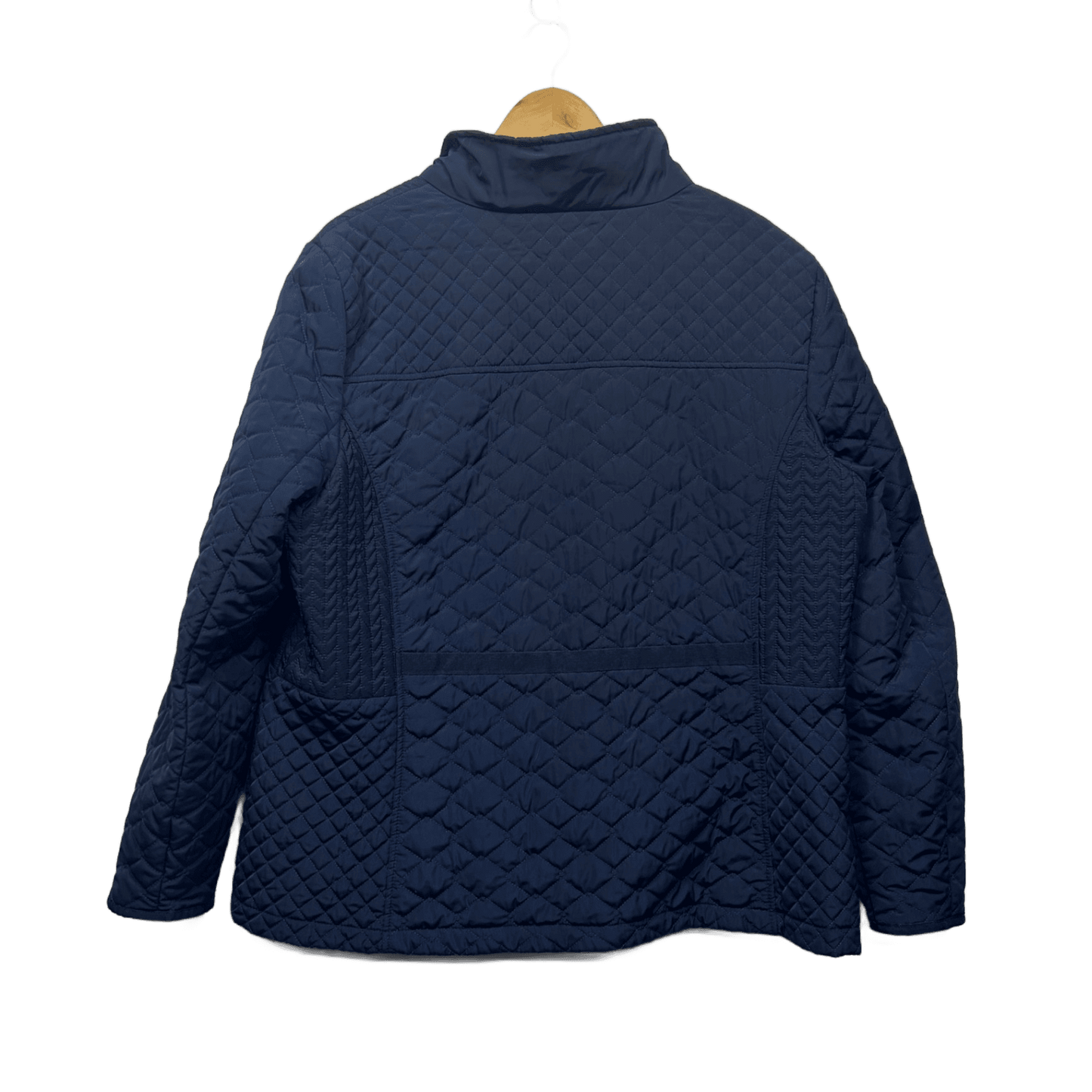 W Lane Navy Quilted Padded Zip Jacket Long Sleeve Size 20