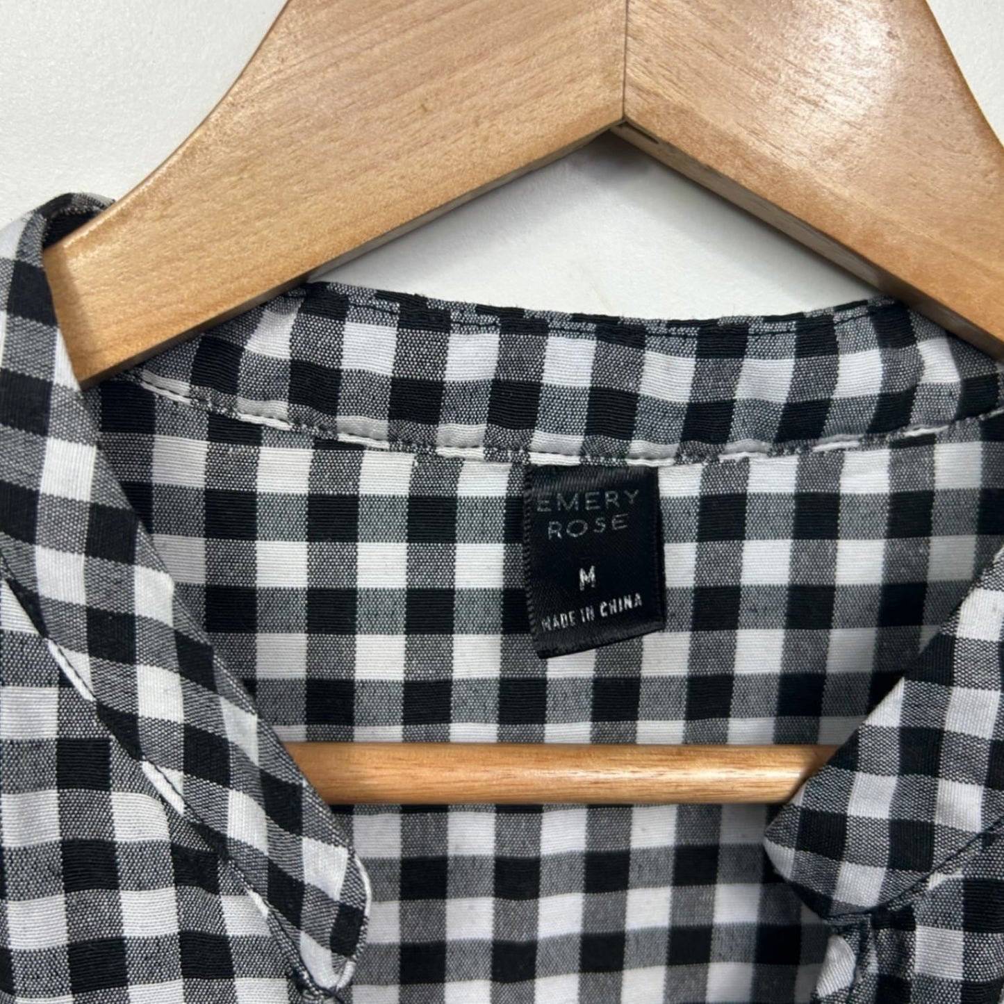 Emery Rose Black and White Cotton Blend Gingham Check Dress Size 12 14 Medium