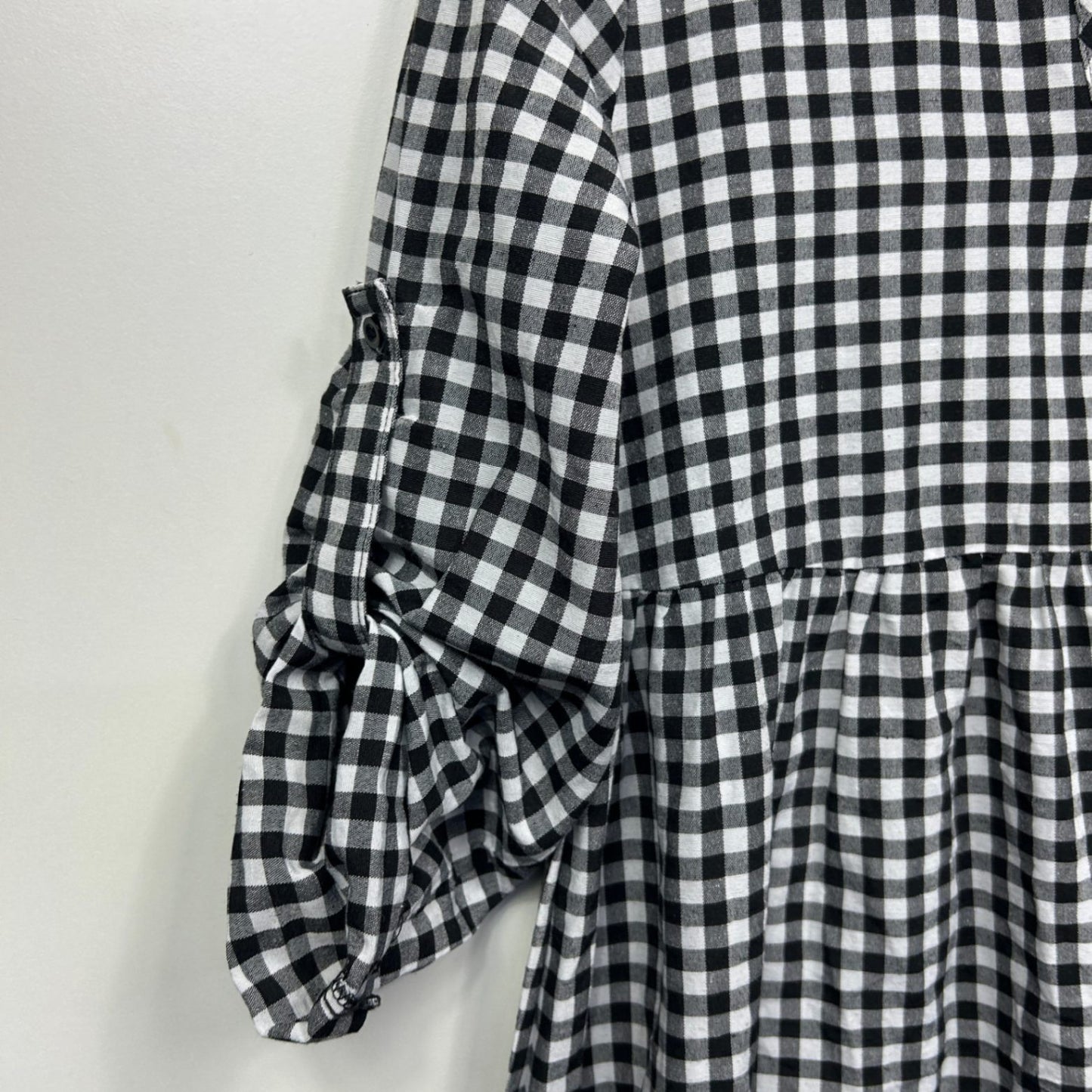 Emery Rose Black and White Cotton Blend Gingham Check Dress Size 12 14 Medium