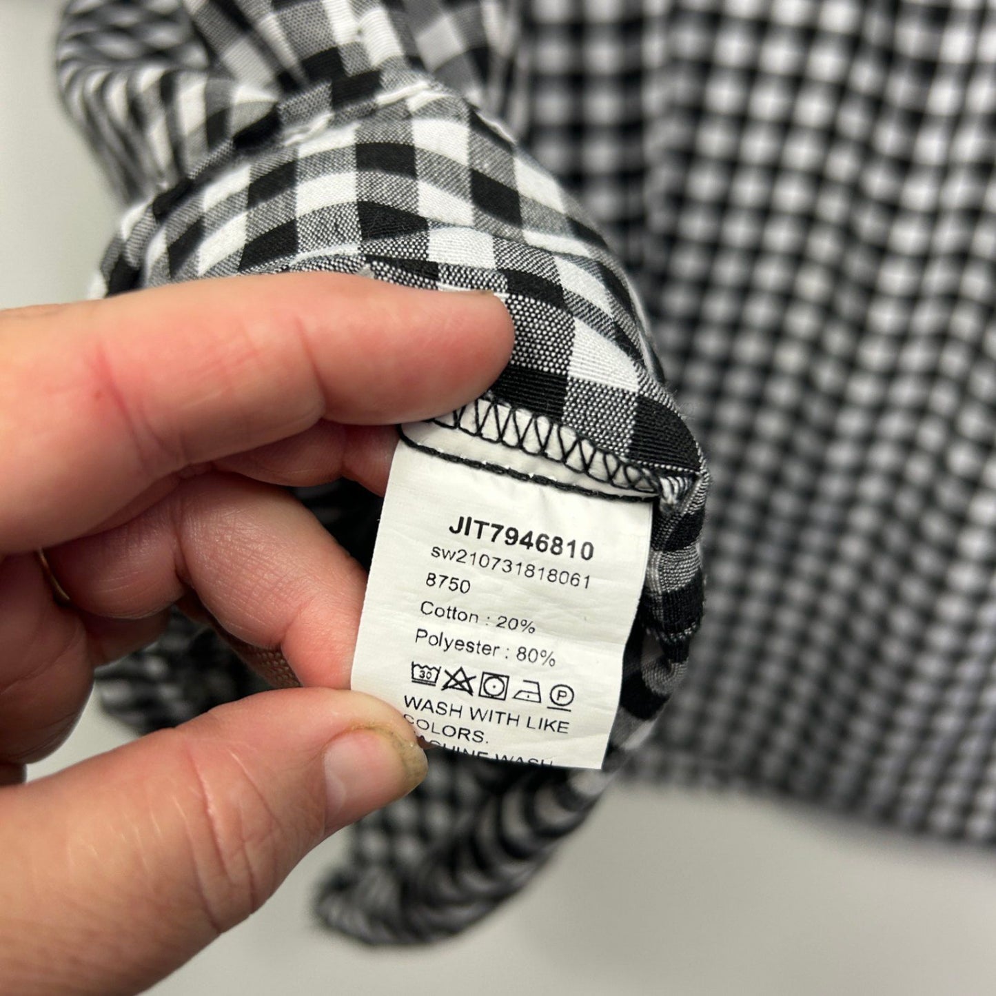 Emery Rose Black and White Cotton Blend Gingham Check Dress Size 12 14 Medium