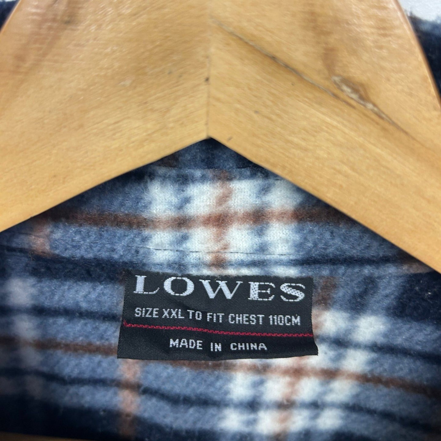 Lowes Checked Flannel Shirt Sleeve Soft Fleece Blue White Size 2XL