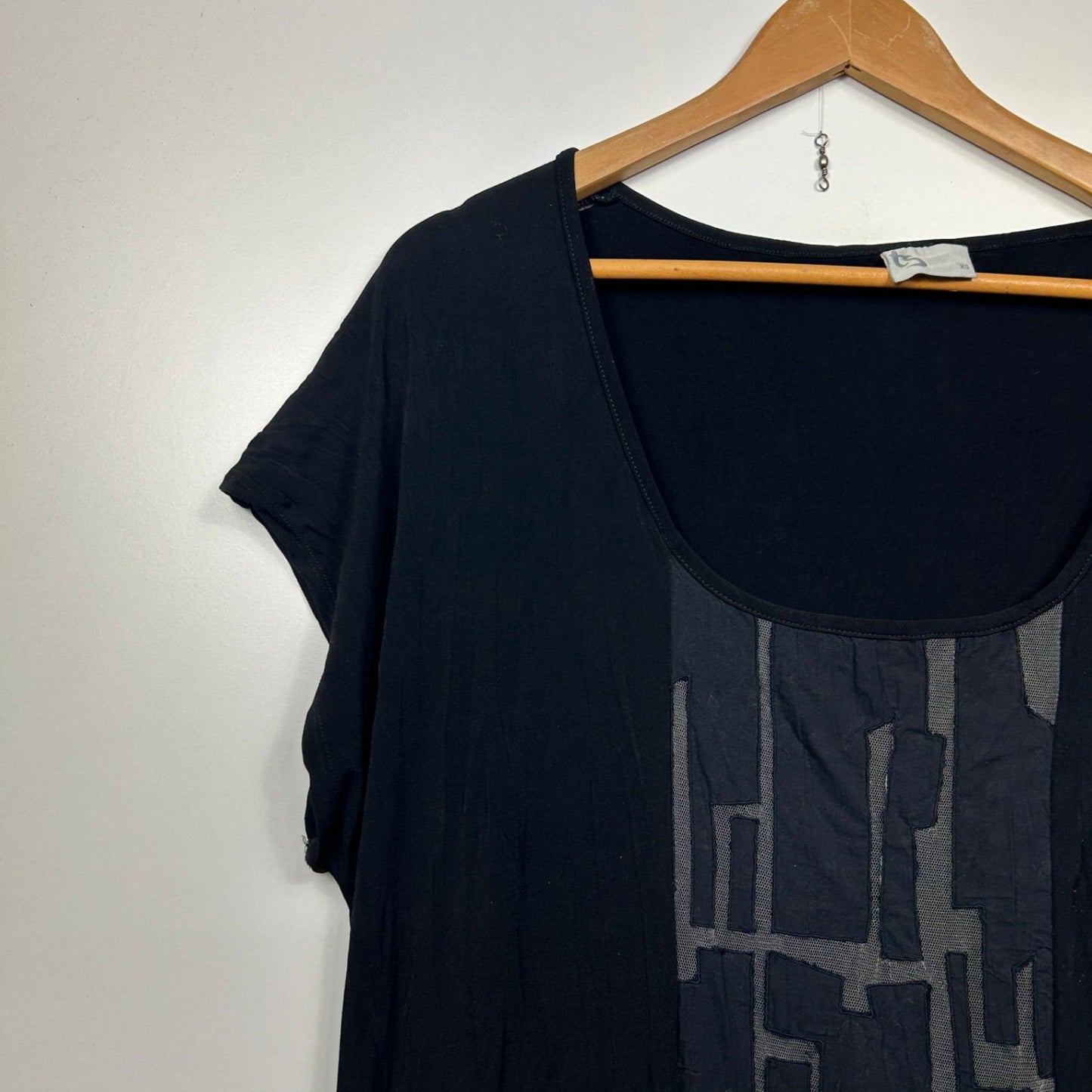 Taking Shape Black Short Sleeve Longline Dress Long Length Size 14 XS Plus